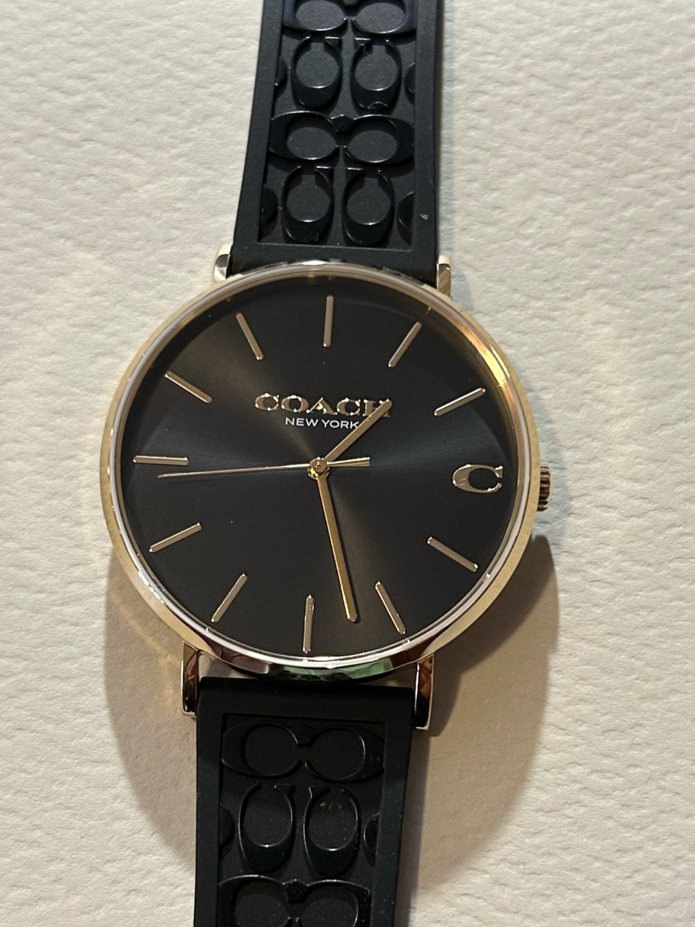 Coach Charles Watch With 41mm Black Face & Black Coach Stamped Signature…